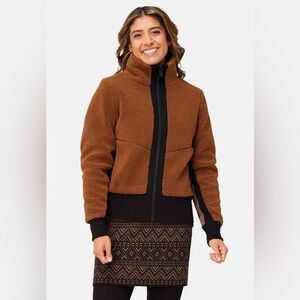 Krimson Klover Stevie fleece jacket in pecan brown sherpa sz M OOS